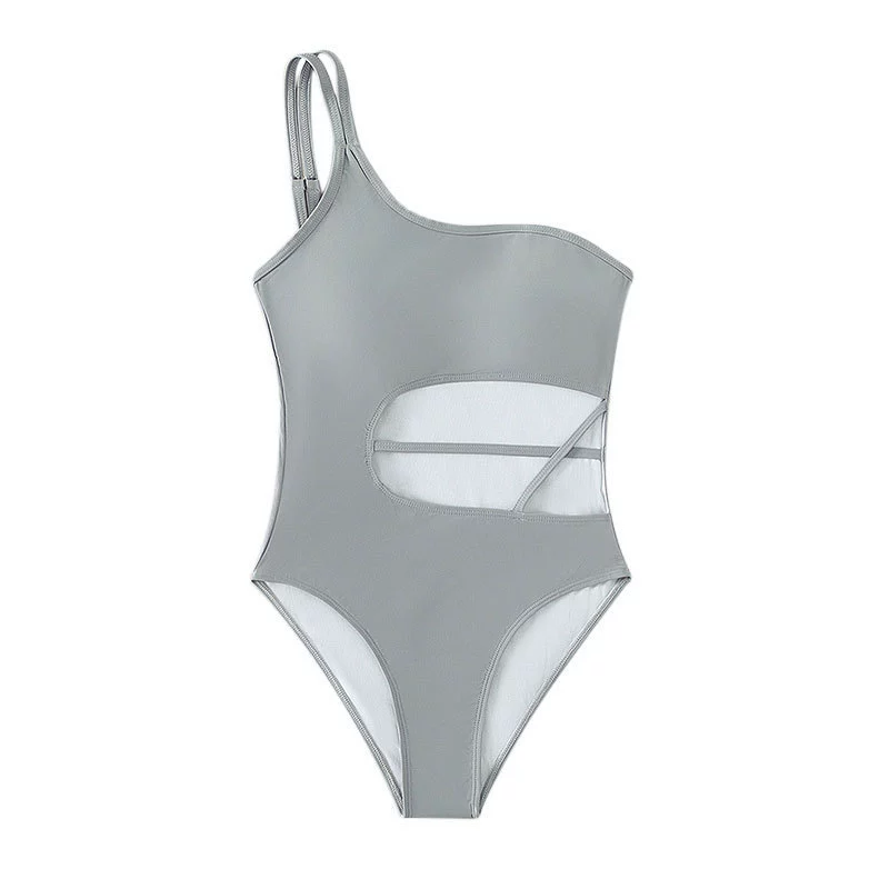 Women One Shoulder Cutout One Piece Swimsuit view 5