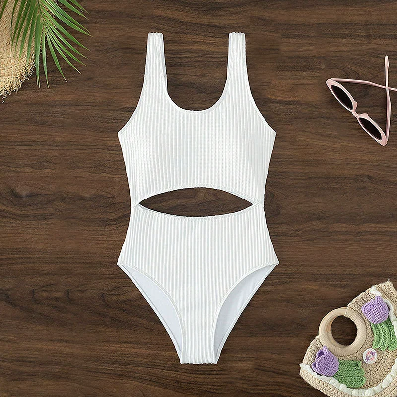 Women's Scoop Neck Midriff Cutout One Piece Swimsuit view 6