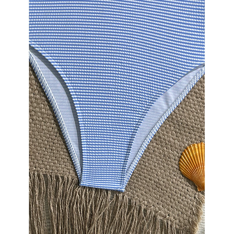 Triangle Cup One-Piece Swimsuit with Adjustable Spaghetti Straps view 3