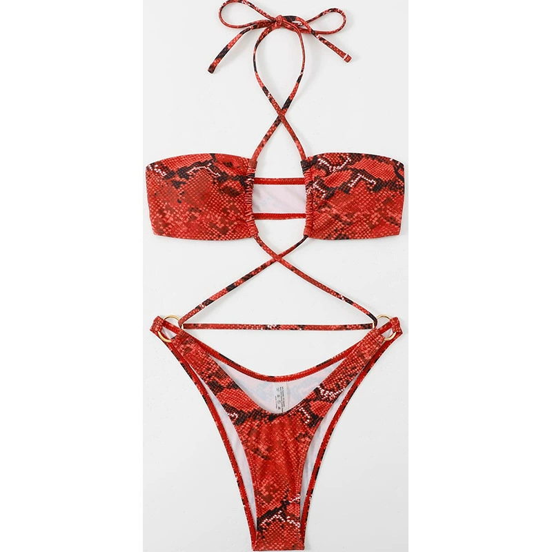 Halter Neck Cutout One-Piece Swimsuit