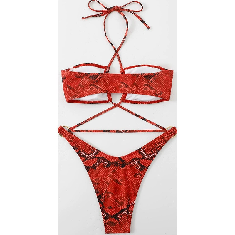Halter Neck Cutout One-Piece Swimsuit