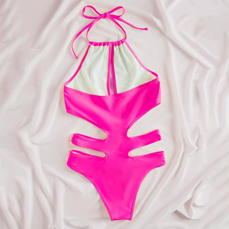 Women's Halter Neck Cutout One-Piece Swimsuit view 4