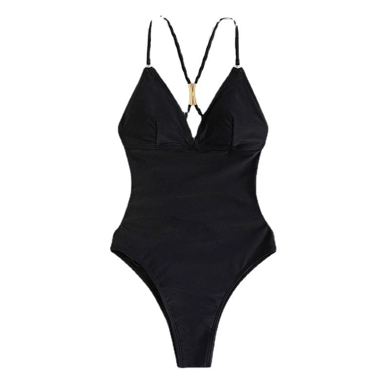 Women's Deep V-Neck Strappy Back One-Piece Swimsuit view 5