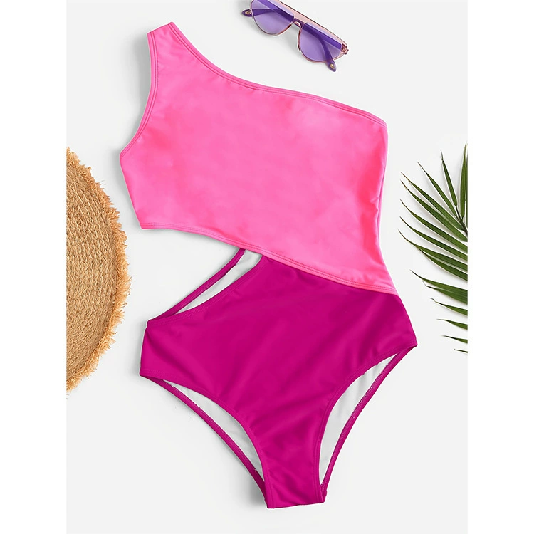 One-Shoulder Cutout High-Waist One-Piece Swimsuit