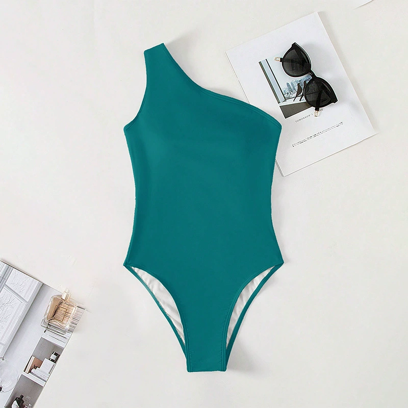 One-Shoulder One-Piece Swimsuit with Twisted Back view 3