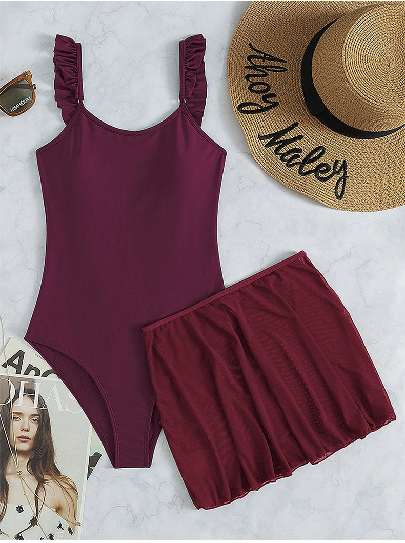 Ruffled Strap Skirted One-Piece Swimsuit view 9