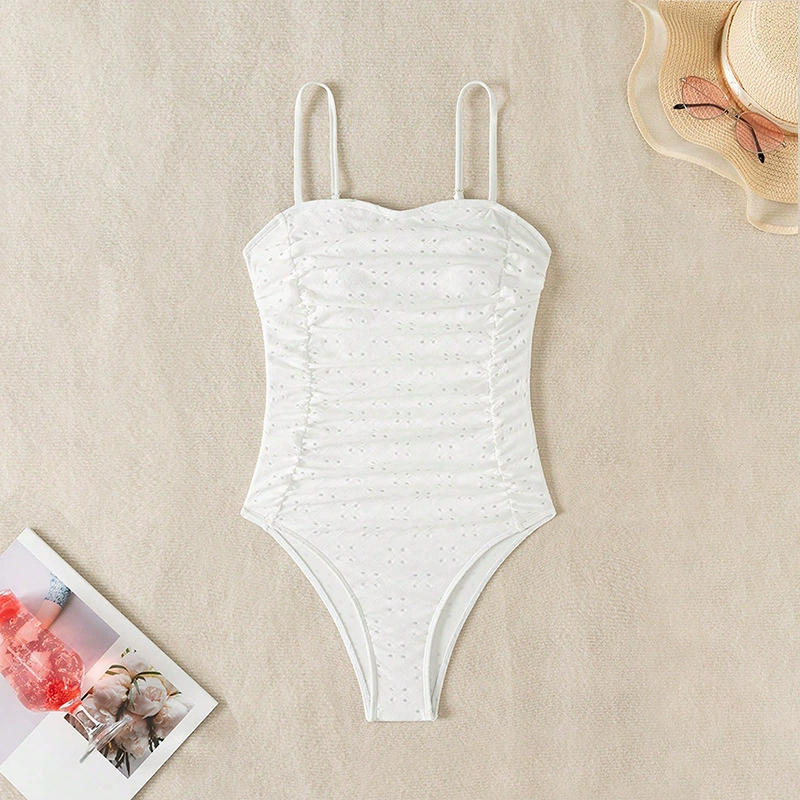 Spaghetti Strap Ruched One-Piece Swimsuit