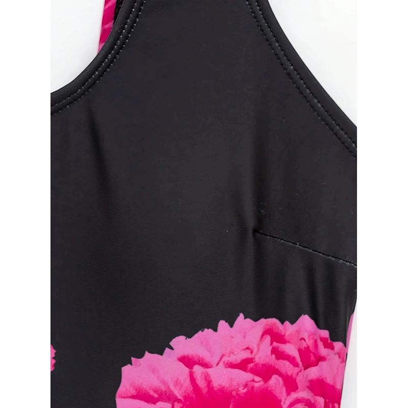 One-Piece Swimsuit with Skirt Cover-Up view 3