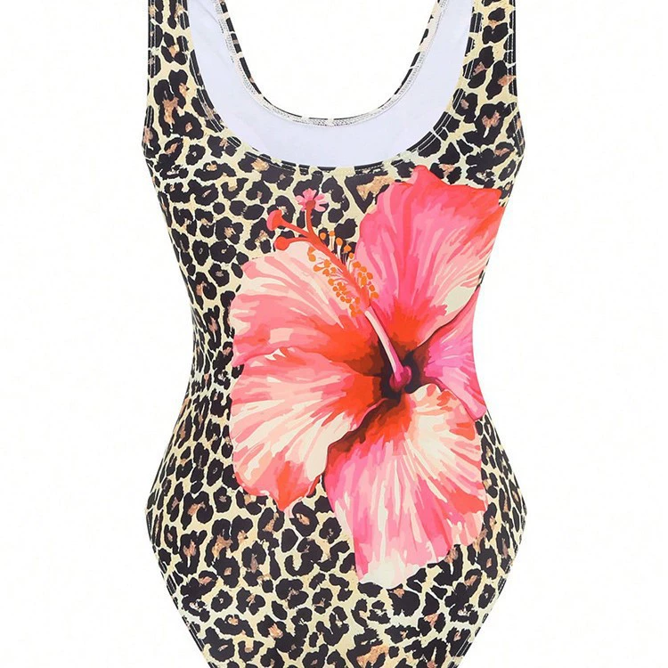 One-Piece Swimsuit with Scoop Neck and Open Back view 5