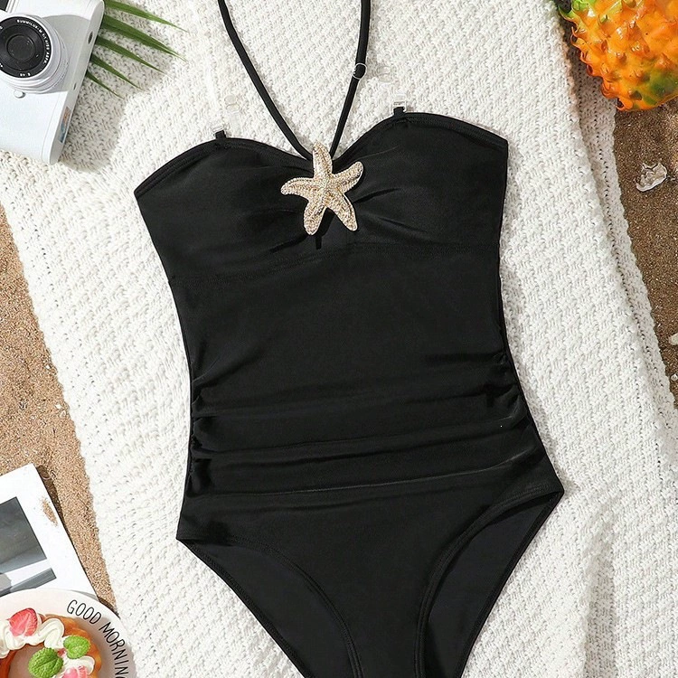 Girls’ Halter Neck One-Piece Swimsuit