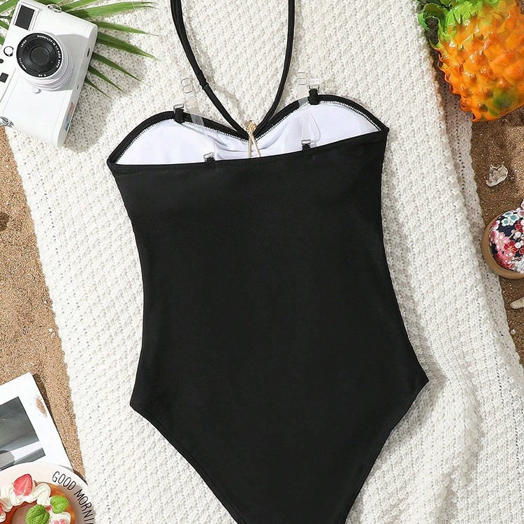 Girls’ Halter Neck One-Piece Swimsuit