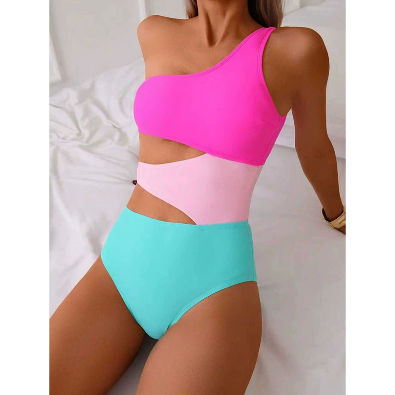 One-Shoulder Cutout One-Piece Swimsuit