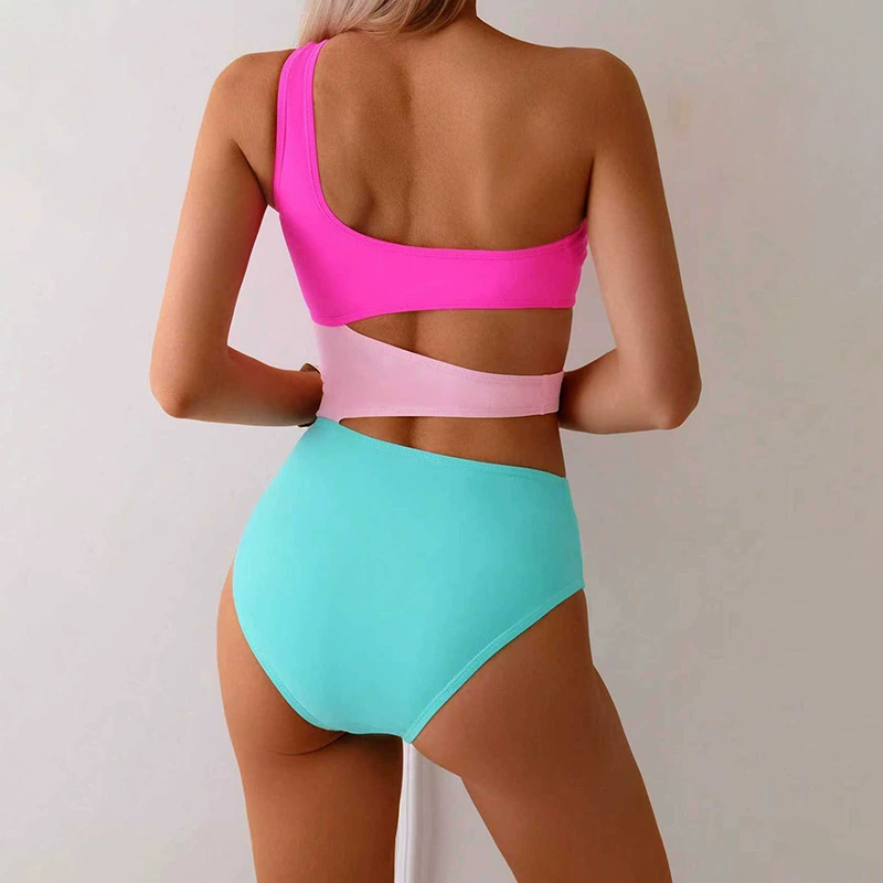 One-Shoulder Cutout One-Piece Swimsuit