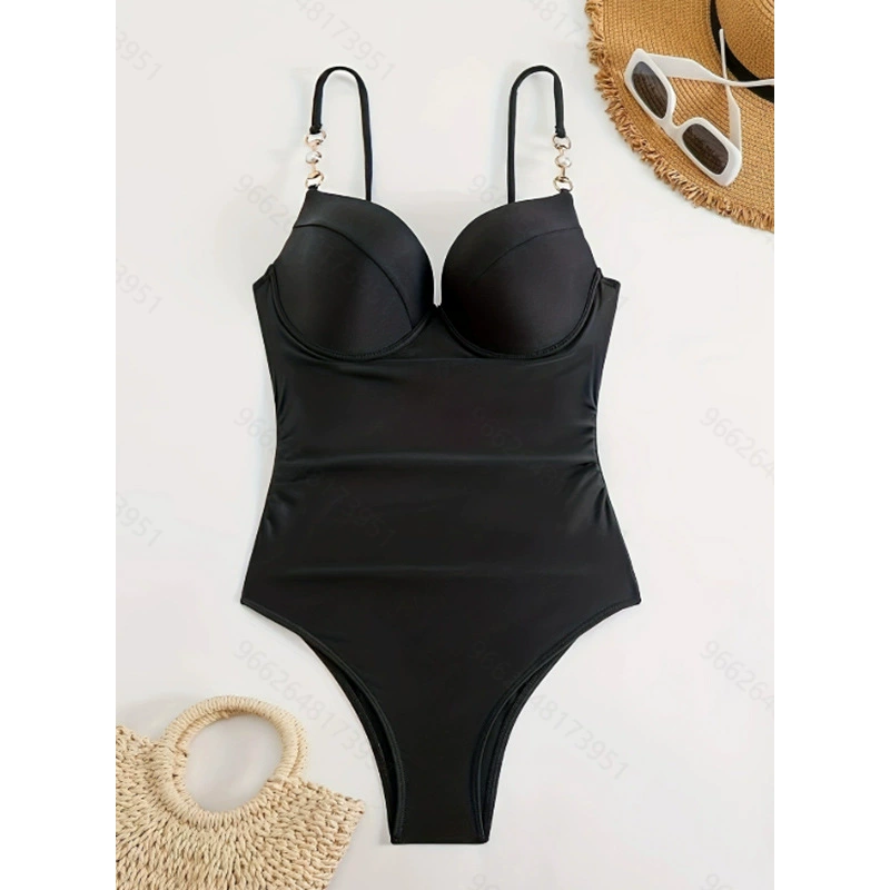 One-Piece Swimsuit with Adjustable Straps and Molded Cups