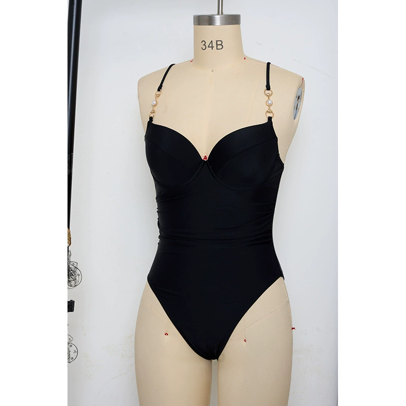 One-Piece Swimsuit with Adjustable Straps and Molded Cups