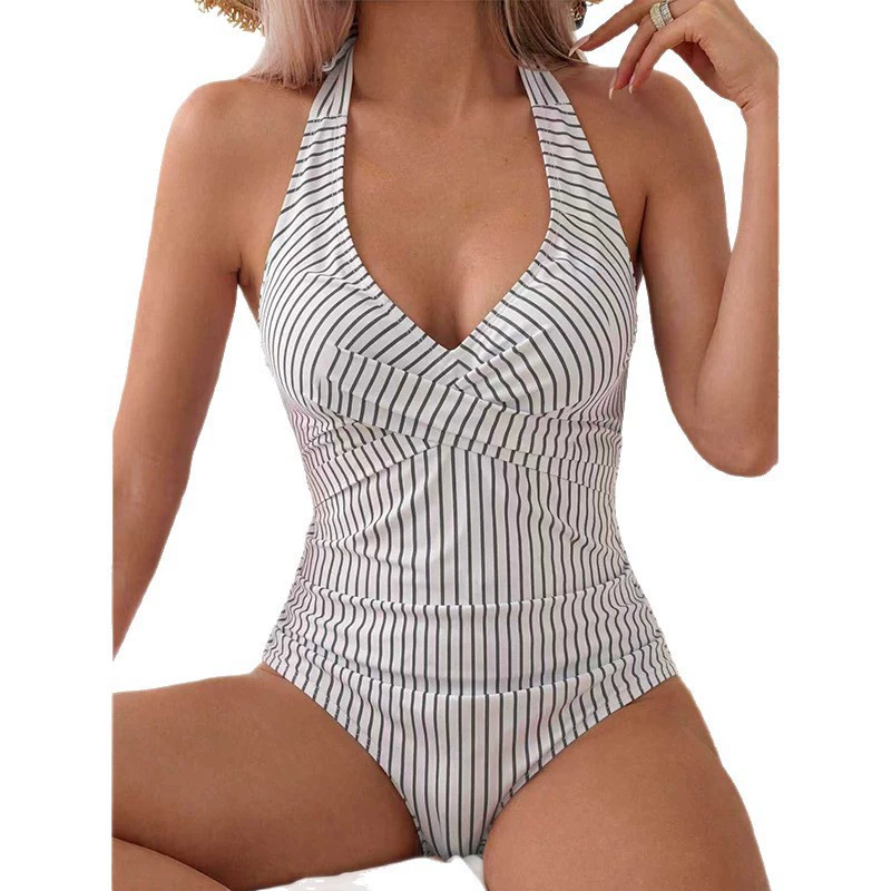 Halter Neck Cutout Back Ruched One-Piece Swimsuit view 5