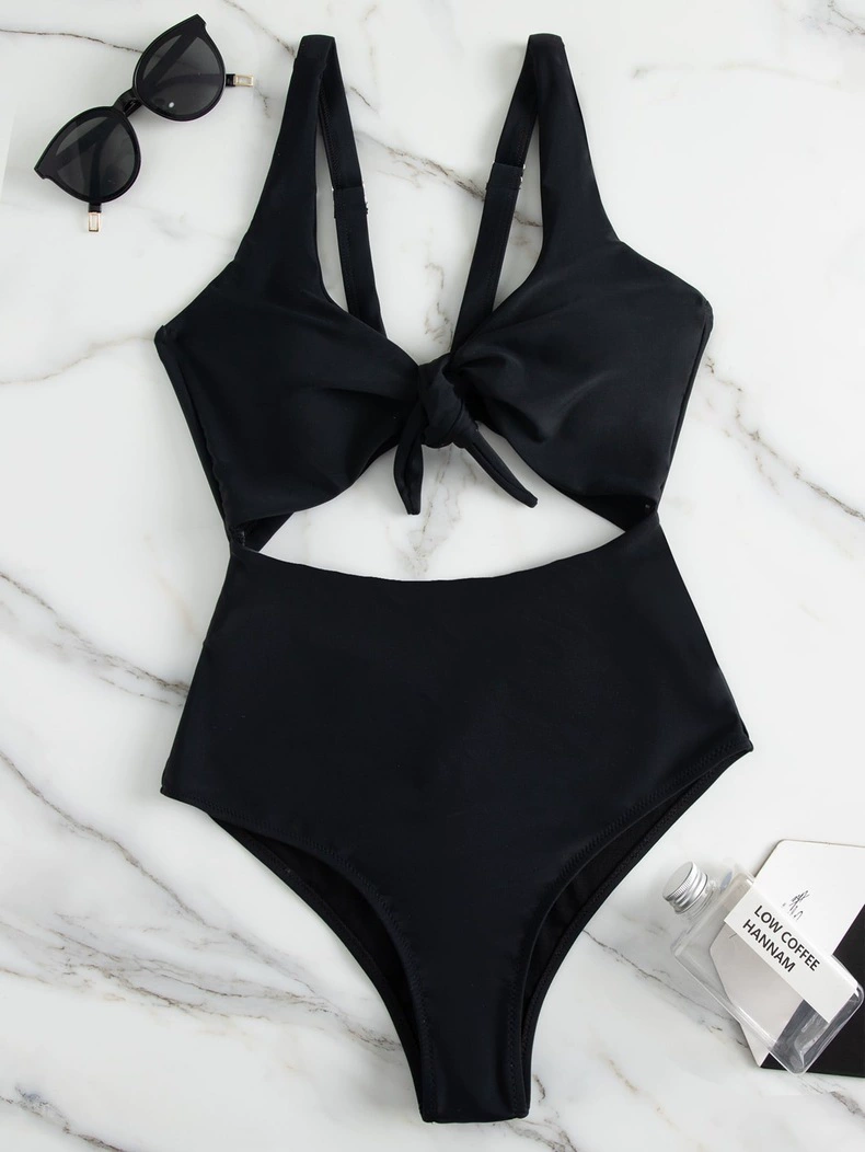 Women's Knotted Front Cutout One-Piece Swimsuit view 7
