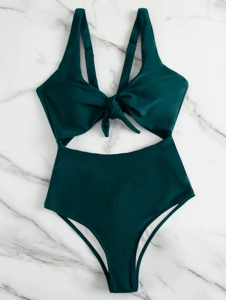 Women's Knotted Front Cutout One-Piece Swimsuit view 8
