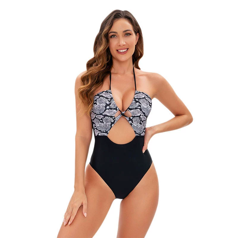 Halter Cutout One-Piece Swimsuit with High-Cut Legs view 5