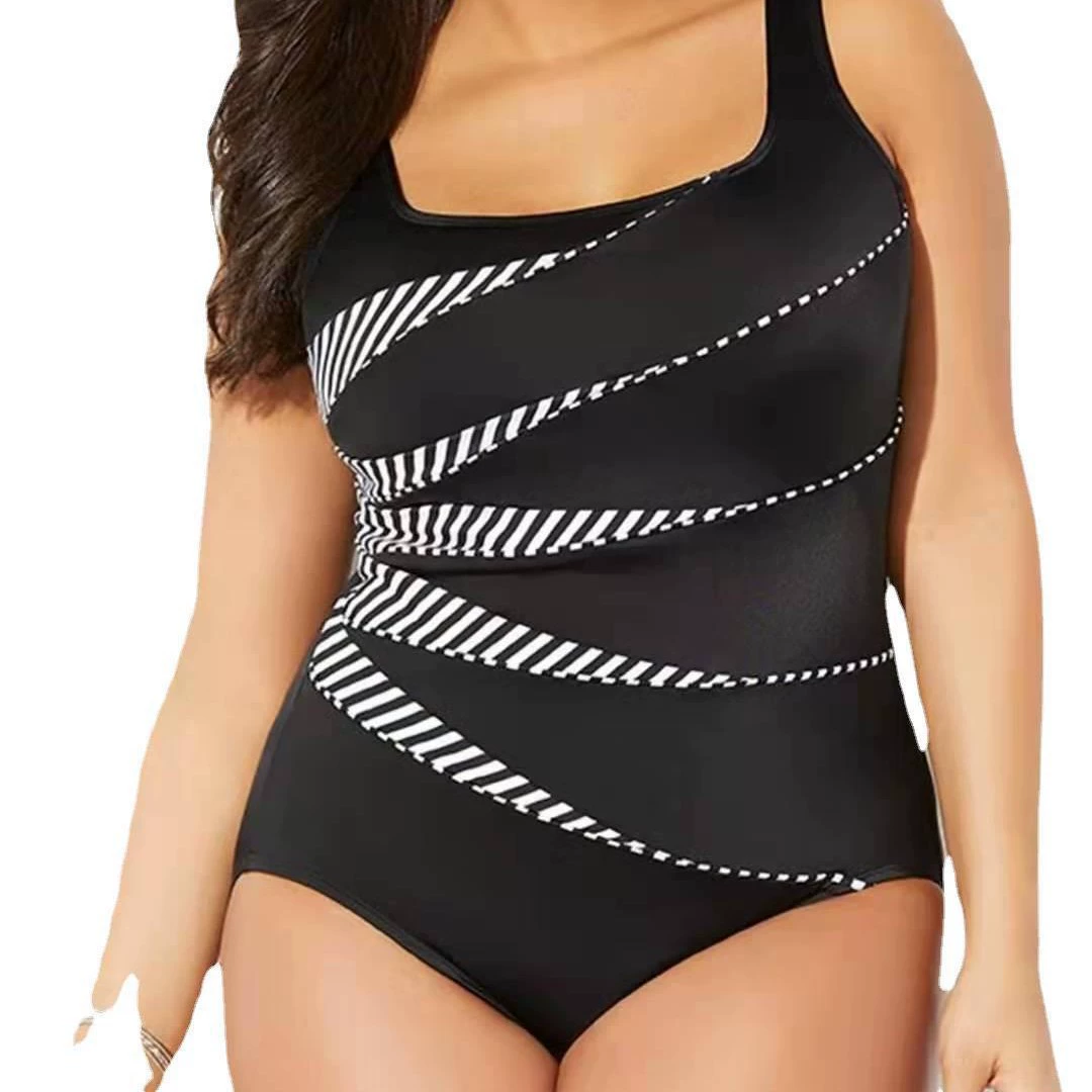 Women's One-Piece Swimsuit with Wide Straps and Scoop Neckline view 5