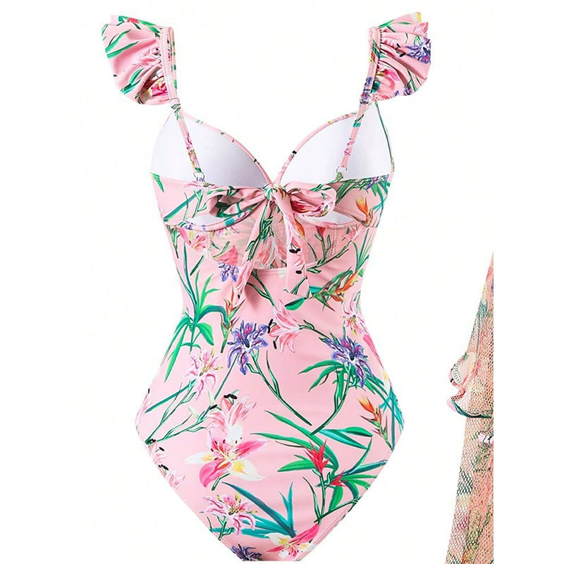 One-Piece Swimsuit and Ruffle Skirt Set view 4