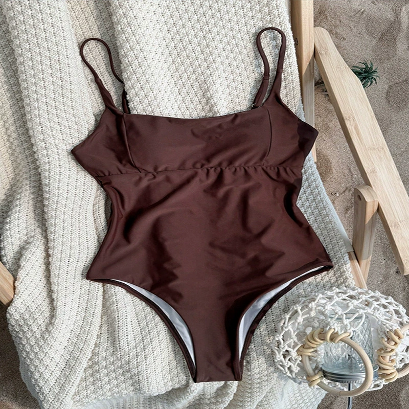 Women's One-Piece Swimsuit with Adjustable Spaghetti Straps view 3