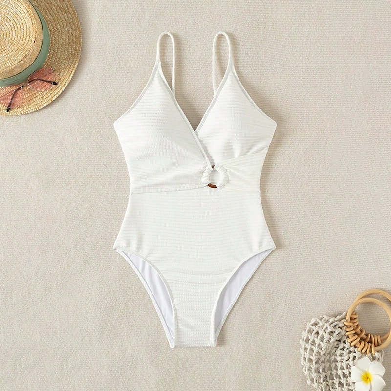 Women's One-Piece Swimsuit with Ring Detail view 4