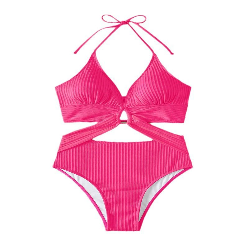 Halter Neck Cutout One-Piece Swimsuit with Ring Detail view 5
