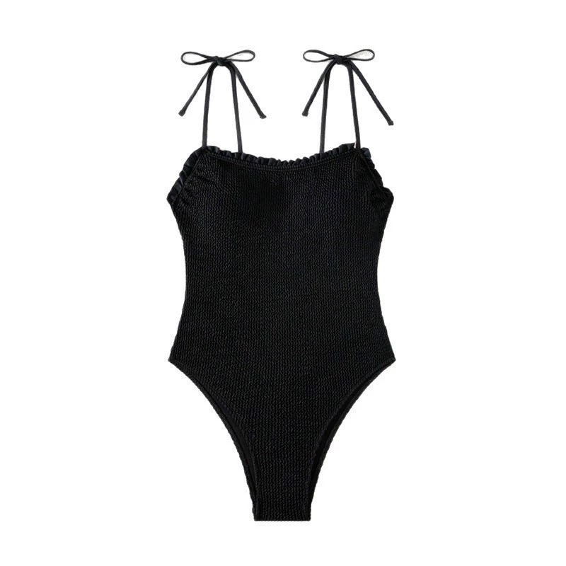 Ruffled Tie Strap Smocked One-Piece Swimsuit view 5