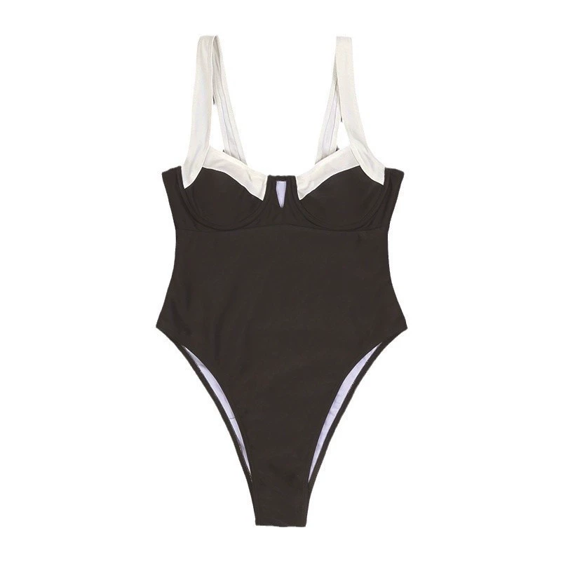 One-Piece Swimsuit with V-Neck and Adjustable Straps view 5