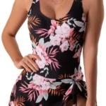 One-Piece Swimdress with Side Tie and Scoop Neck view 2