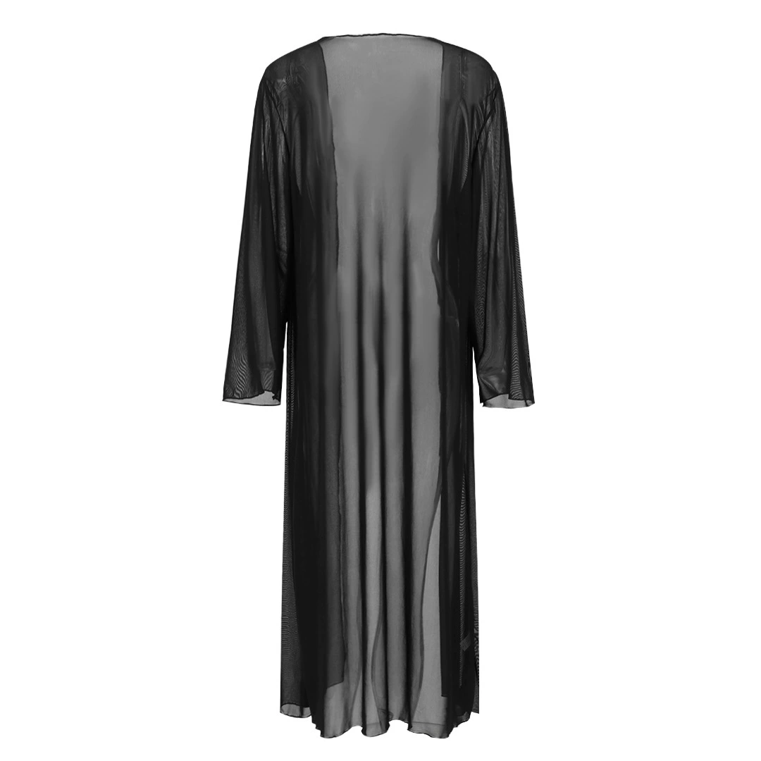 Ruffle One-Piece Swimsuit with Long Cover-Up Set view 4