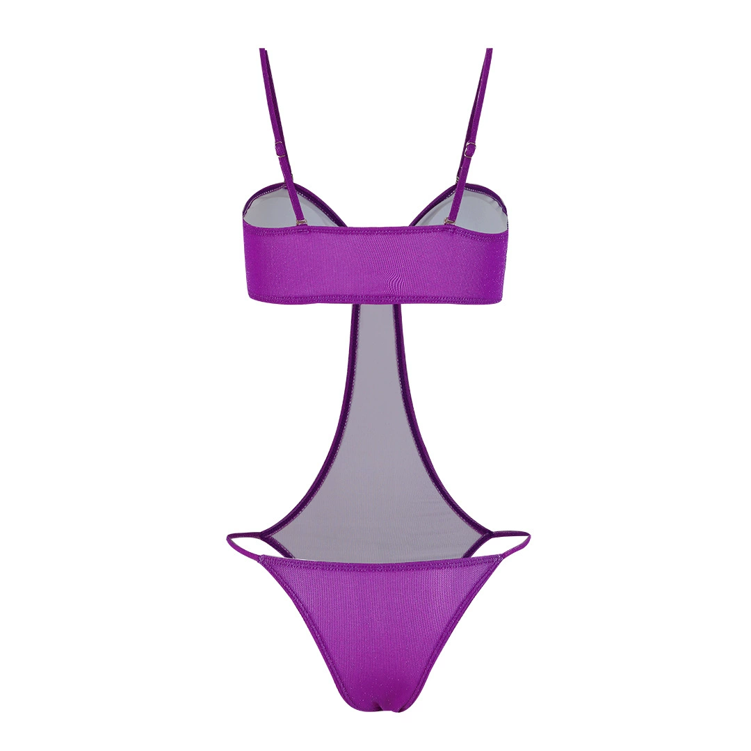 Two-Piece Swimsuit Set with Cutout One-Piece and Long Skirt view 4