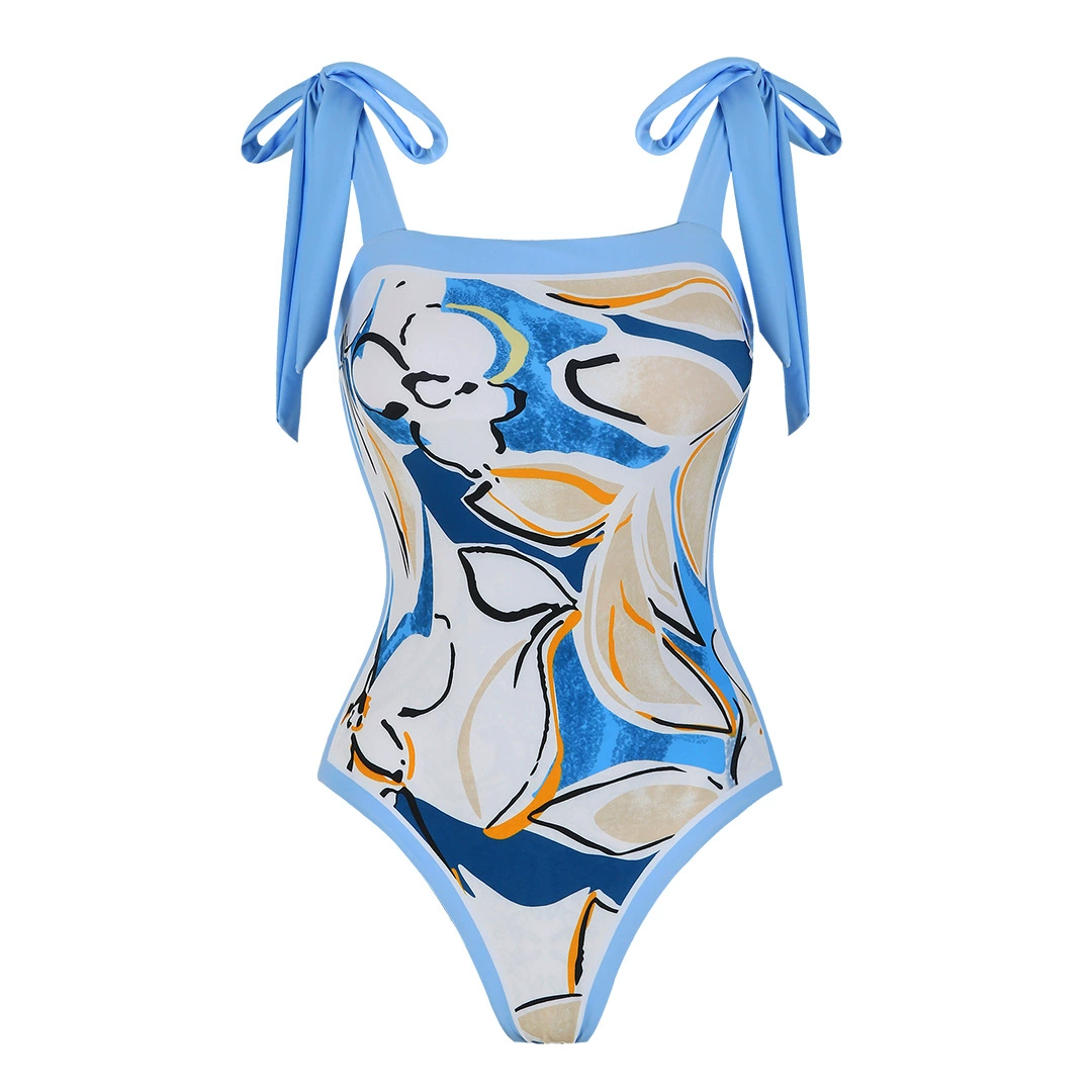 Reversible One-Piece Swimsuit with Tie Shoulder Straps view 4