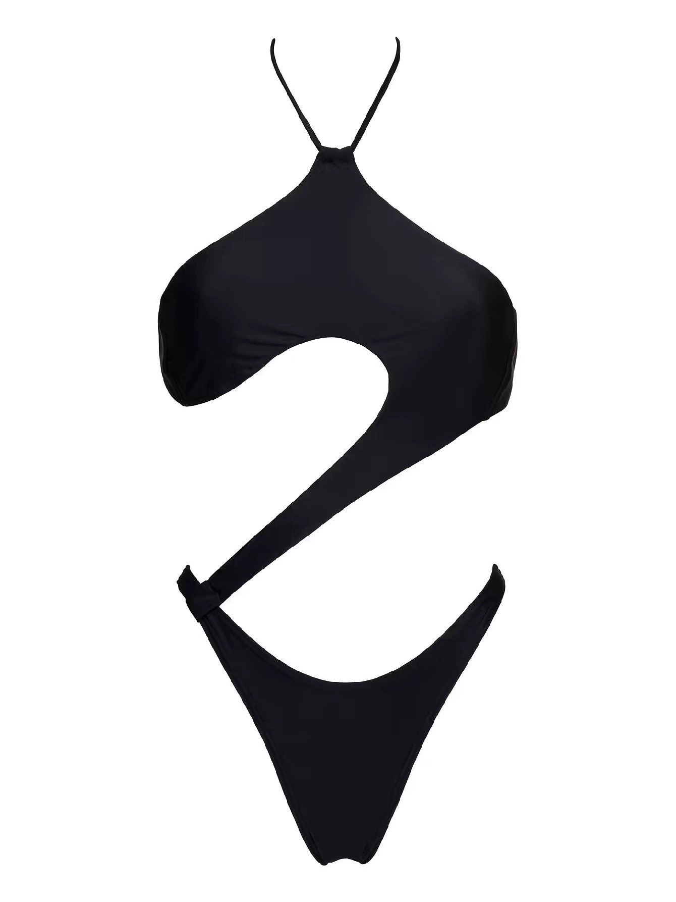Asymmetrical Halter Cutout One-Piece Swimsuit view 5