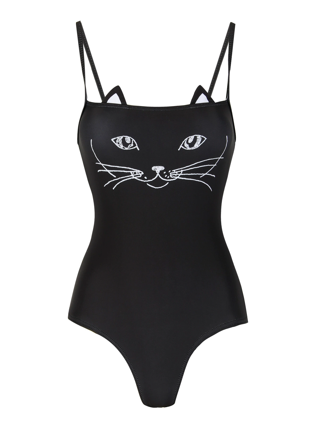 Adjustable Straps One-Piece Swimsuit with High-Cut Leg