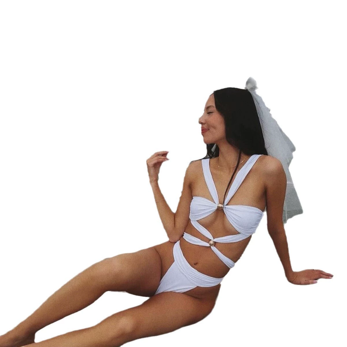 Cutout Halter One-Piece Swimsuit with Ring Detail view 5
