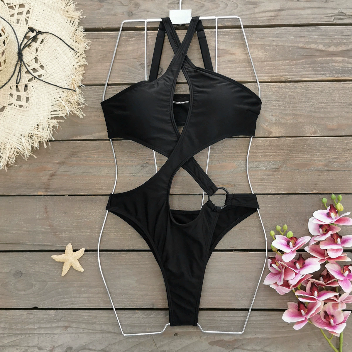 Cutout Strap One-Piece Swimsuit with Ring Detail view 6