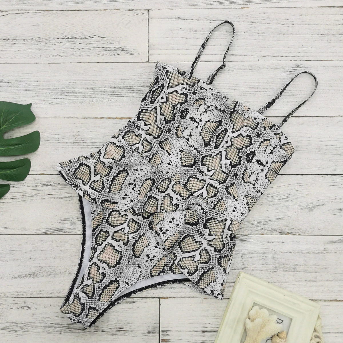 Bandeau One-Piece Swimsuit with Peplum and Detachable Straps view 3
