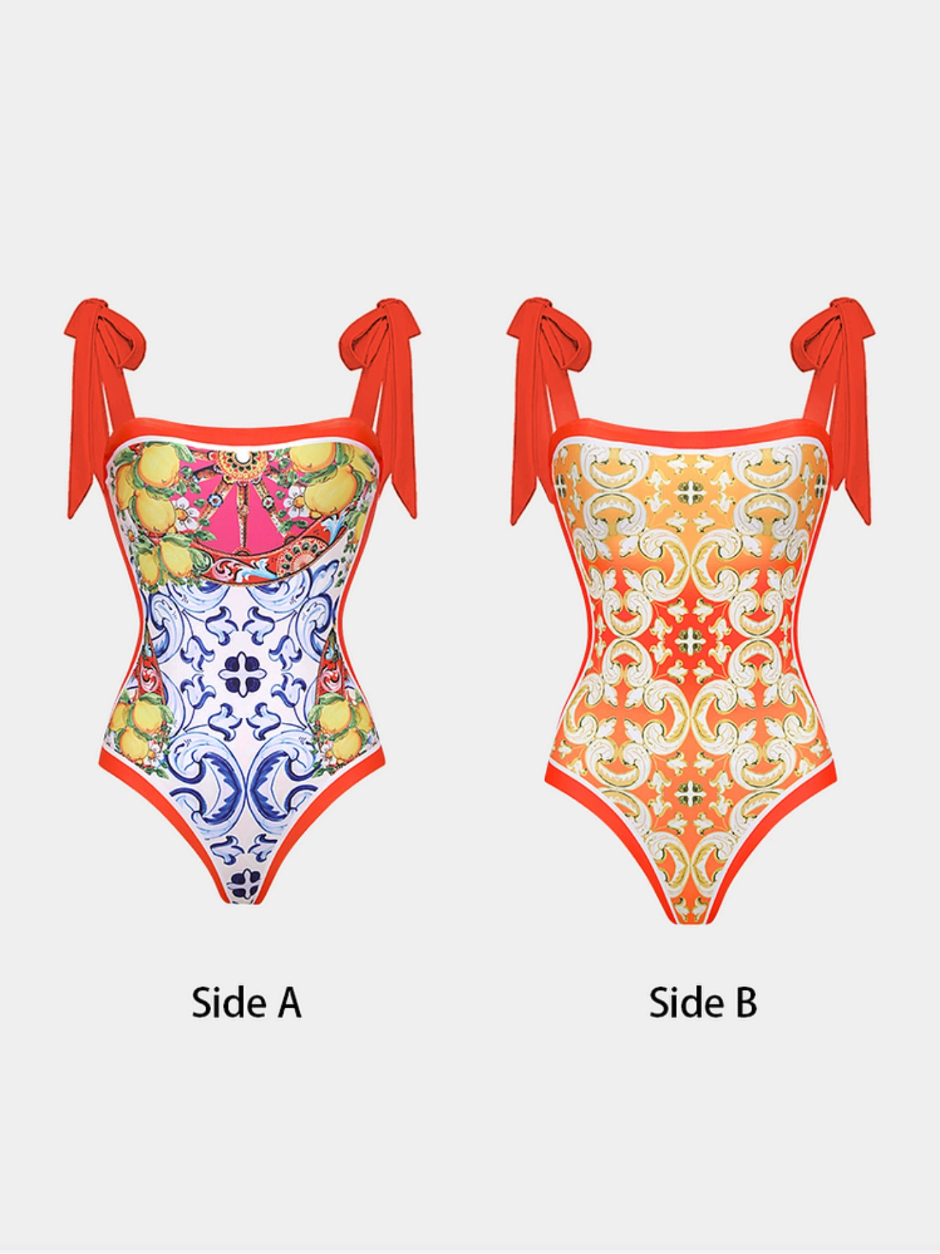 Reversible Tie-Shoulder One-Piece Swimsuit view 5