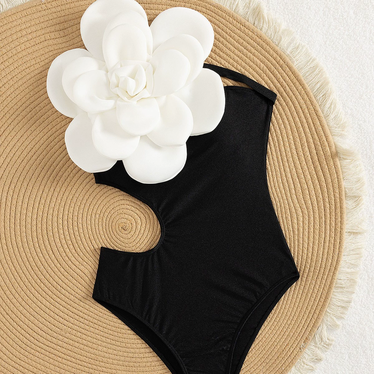 Asymmetric One-Shoulder Cutout One-Piece Swimsuit