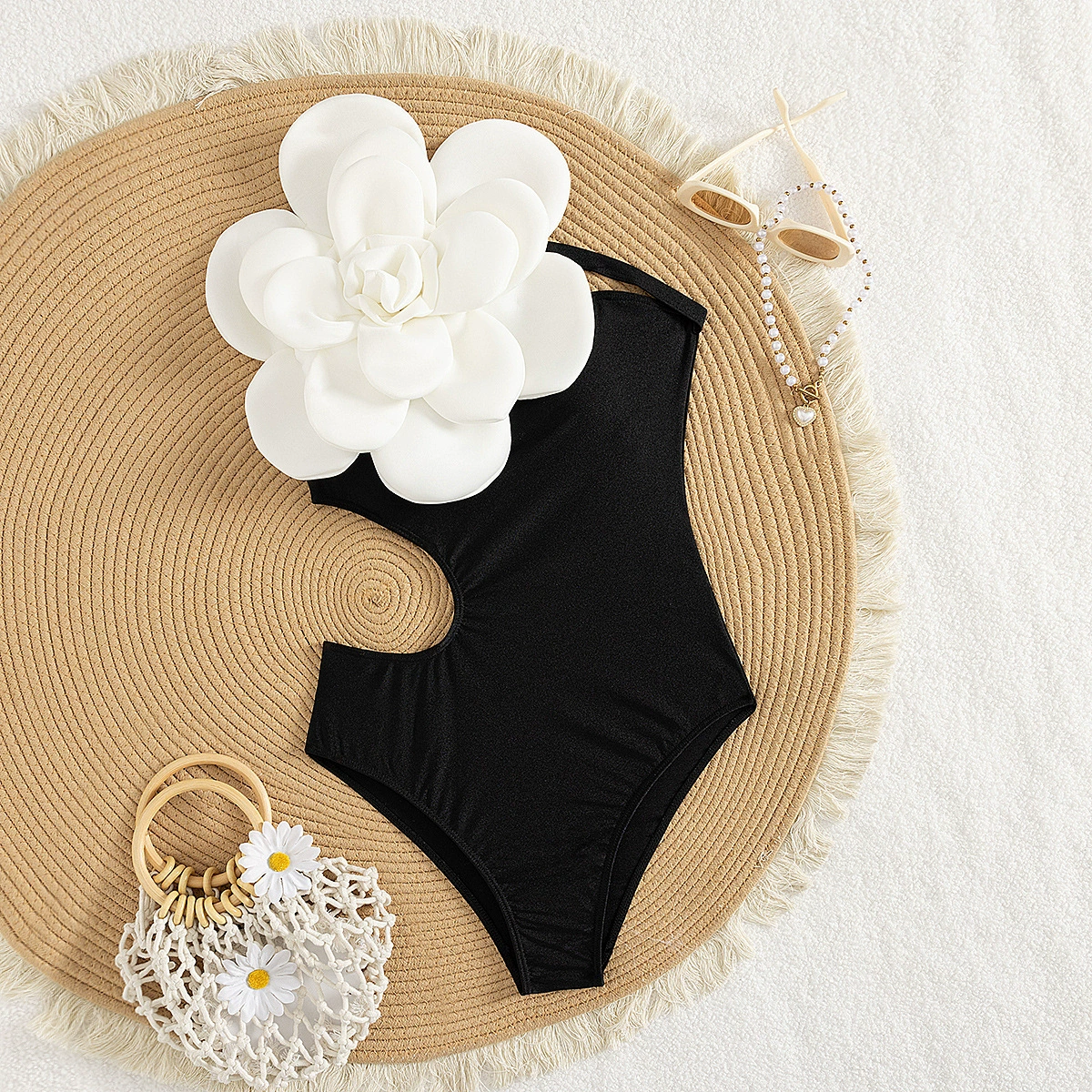 Asymmetric One-Shoulder Cutout One-Piece Swimsuit view 5