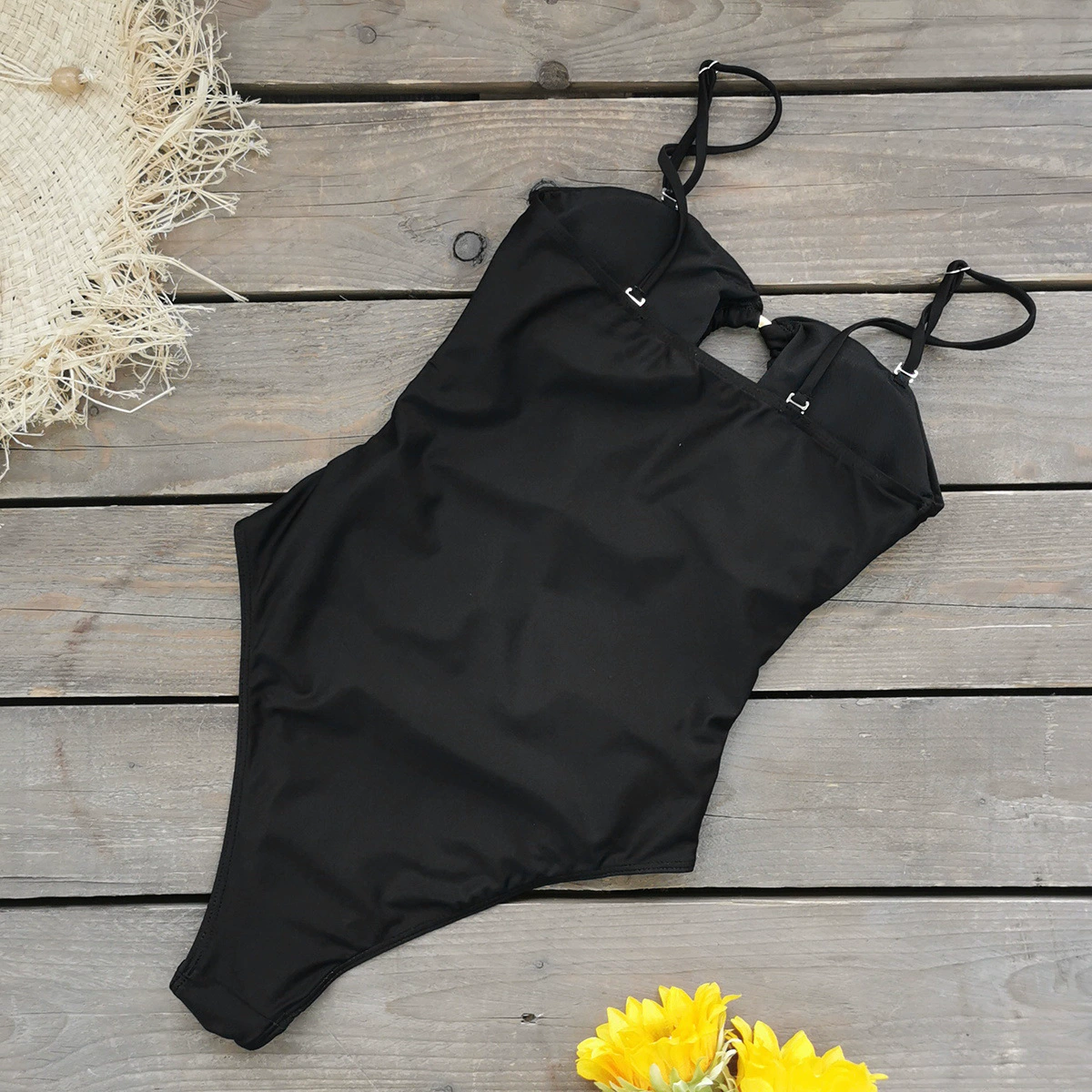 Strapless Cutout One-Piece Swimsuit with O-Rings view 3