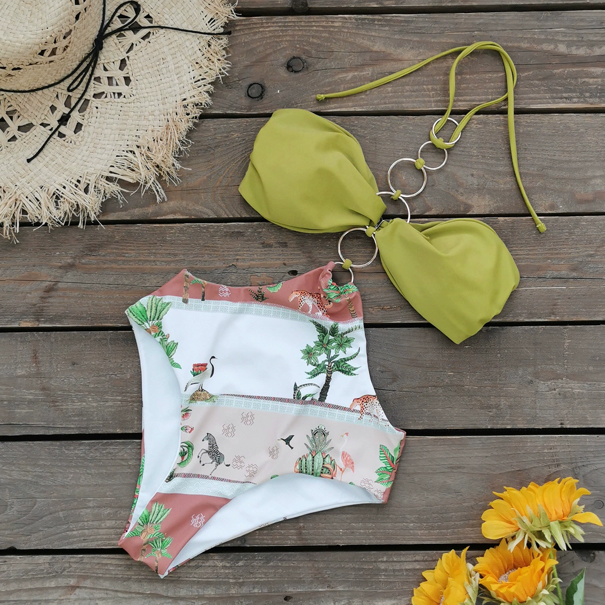 Cutout Halter One-Piece Swimsuit with High Waist view 6