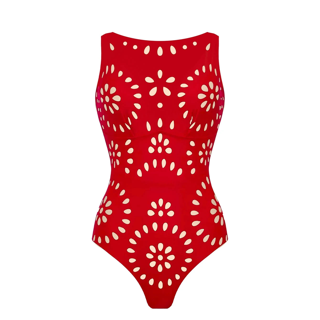 High Neck Cut-Out One-Piece Swimsuit Sleeveless