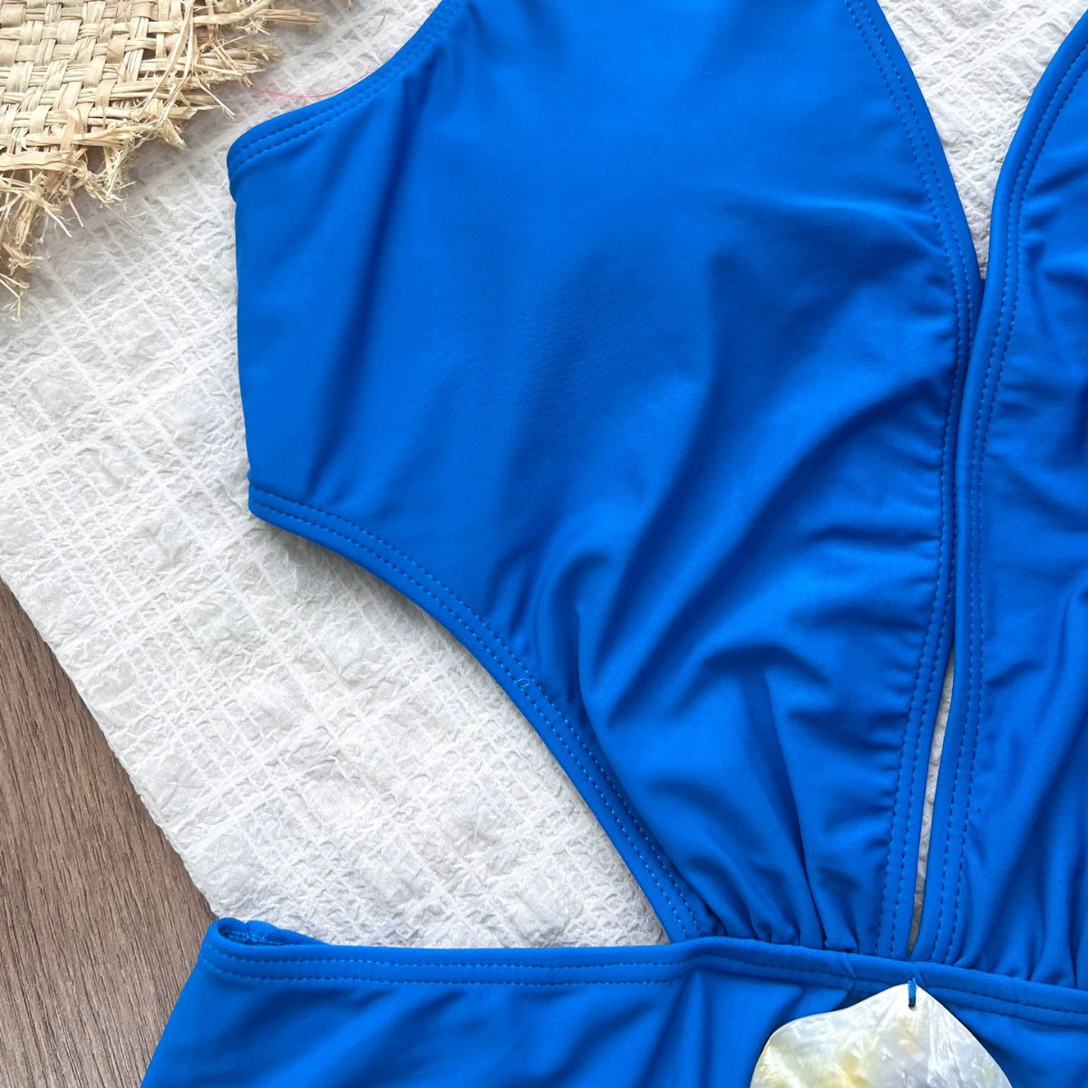 Halter Neck Plunge Cutout One-Piece Swimsuit view 4