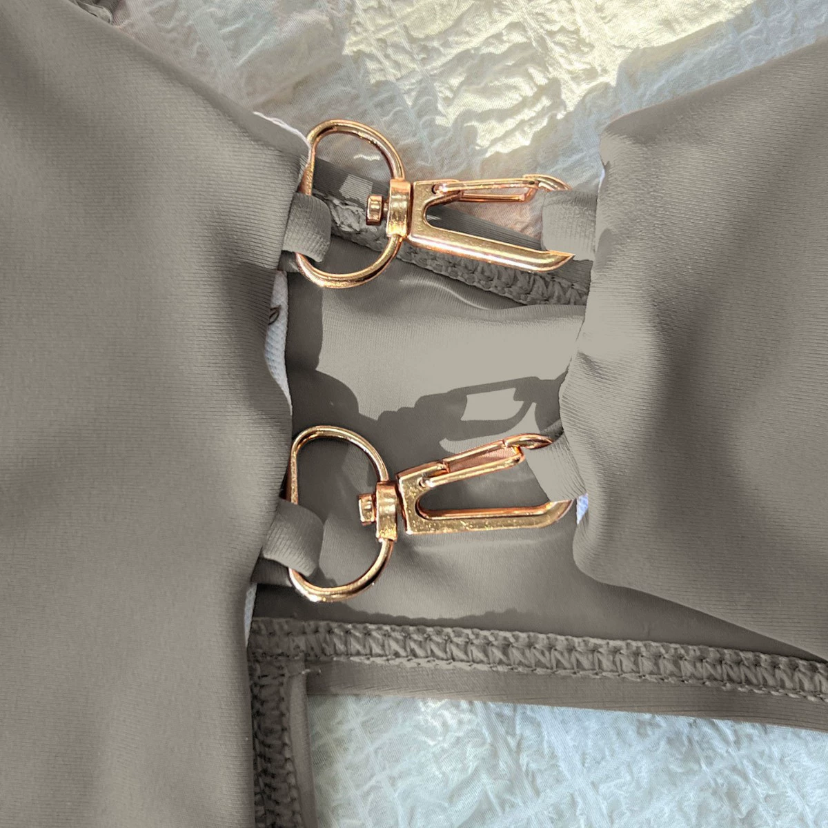 Asymmetric Cutout One-Piece Swimsuit with Adjustable Straps and Metal Clasp view 4