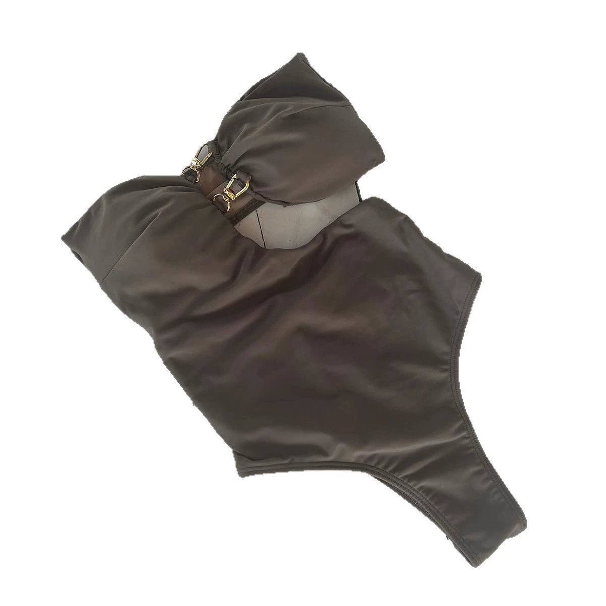 Asymmetric Cutout One-Piece Swimsuit with Adjustable Straps and Metal Clasp view 5
