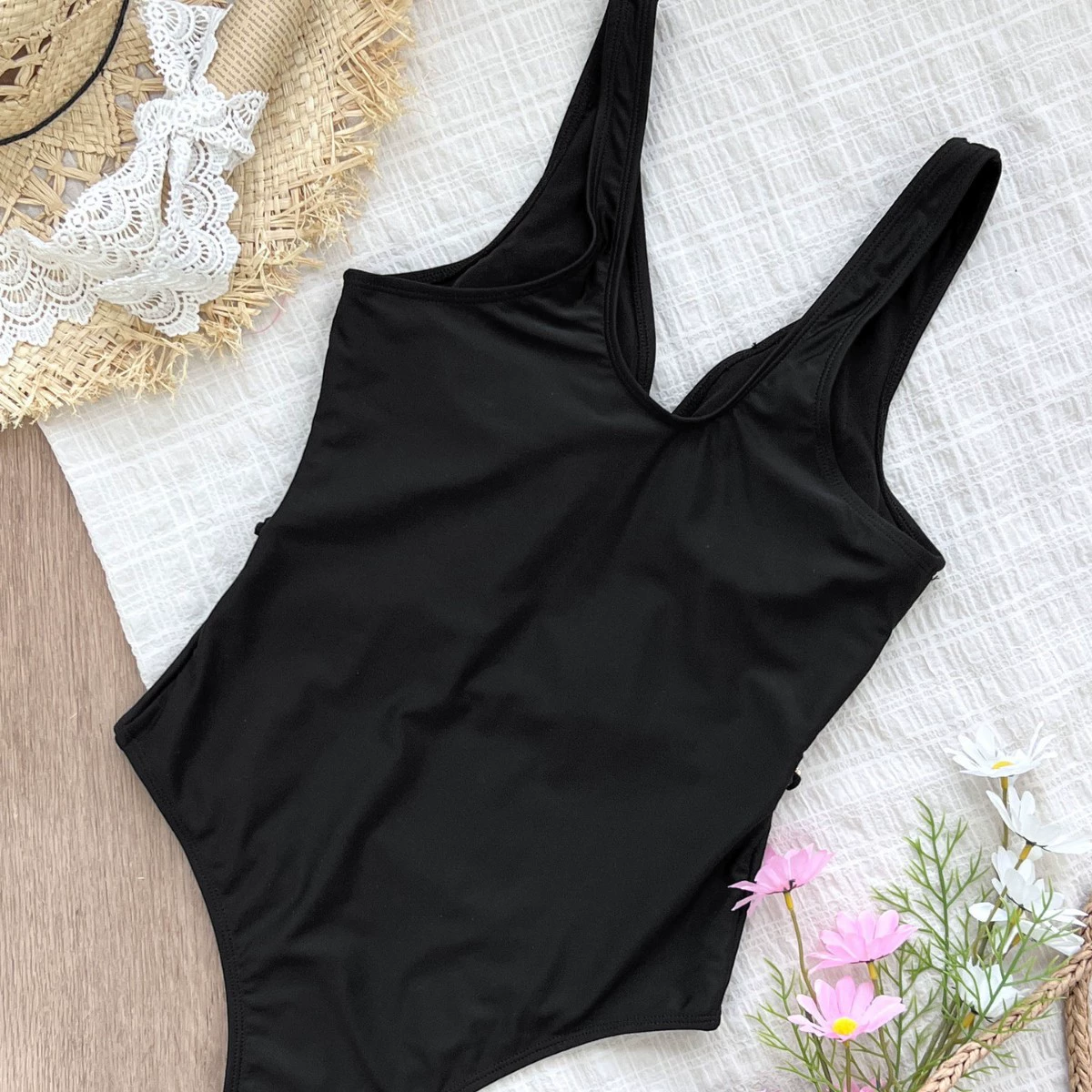 Chain-Detail Plunge Cutout One-Piece Swimsuit view 4