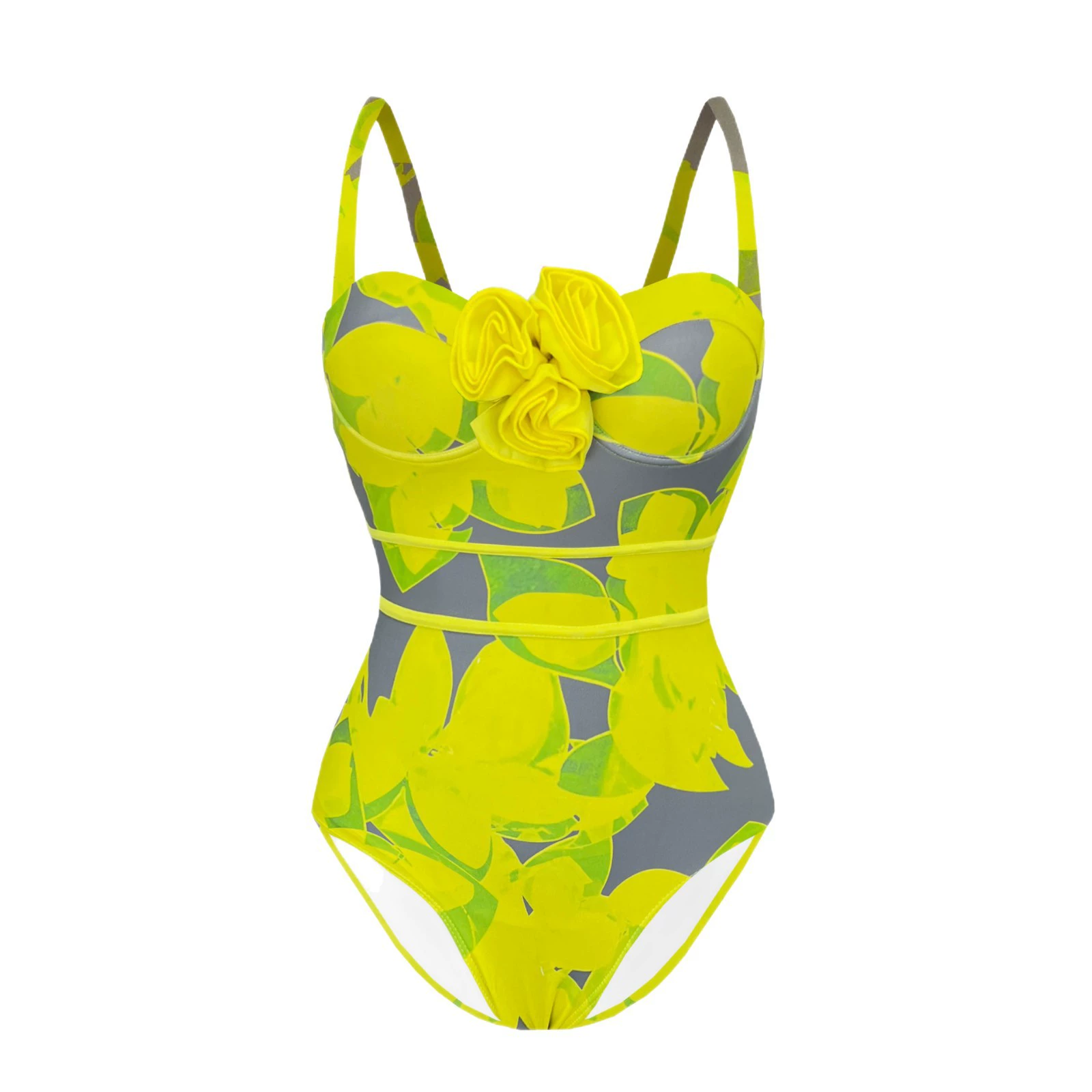 Women's One-Piece Swimsuit with Rosette and Cutout view 5